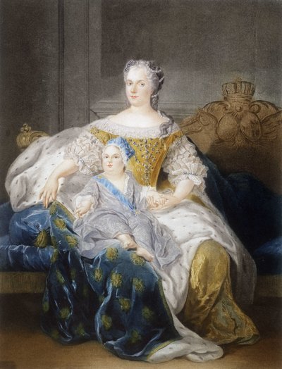 Retrato de Mary Leszczynska y el delfín de French School