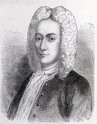 Retrato de Mathieu Dutilh (1715-1791) - en "Álbum de Ciencia; eruditos ilustres; Grandes descubrimientos" 1896 de French School