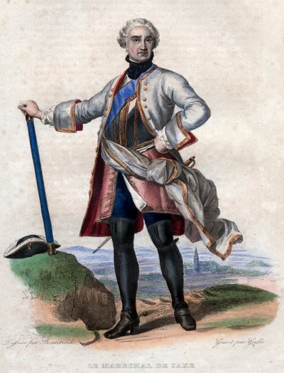 Retrato de Mauricio de Sajonia (1696-1750), militar alemán al servicio de Francia y Mariscal General de Francia. de French School