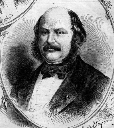 Retrato de Maximilian Jules Marcus Koenigswarter (1817-1878), banquero y político francés. Grabado en Le Monde Illustré n°262 del 19 de abril de 1862. de French School