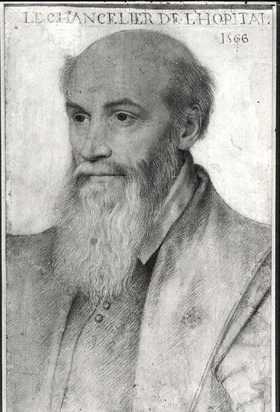 Retrato de Michel de LHospital (c.1504-73) 1566 de French School