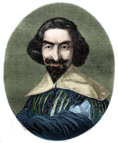 Retrato de Miguel de Cervantes Saavedra (1547-1616), escritor español. Grabado de 1852 del cuadro de Velázquez. de French School