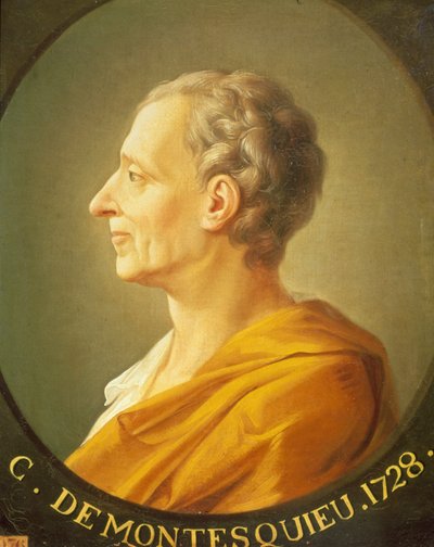 Retrato de Montesquieu (1689 - 1755) en medallón de French School