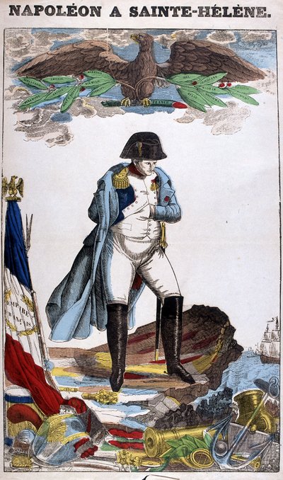 Retrato de Napoleón Bonaparte en Santa Elena. Imagen de Epinal de French School
