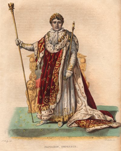Retrato de Napoleón I (Napoleón Bonaparte) (1769-1821), Emperador de los Franceses, en vestimentas imperiales de French School
