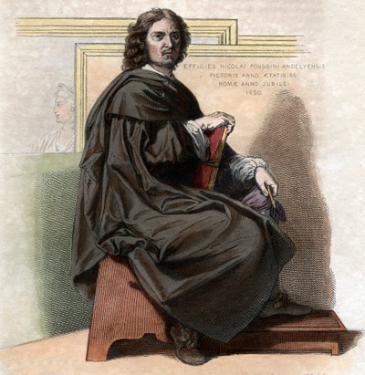 Retrato de Nicolas Poussin (1594-1665), pintor francés de French School
