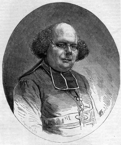Retrato de Patrice Cruice (1815-1866), obispo de Marsella de 1861 a 1865. Grabado en “Le Monde Illustré” n°232 del 21 de septiembre de French School