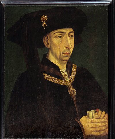 Retrato de Felipe III de Borgoña llamado Felipe el Bueno (1396-1467) Duque de Borgoña, fundador del Toisón de Oro de French School