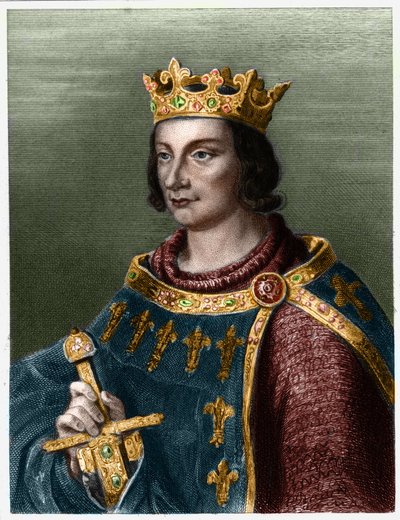 Retrato de Felipe III de Francia, conocido como Felipe el Audaz (1245-1285) (dinastía de los Capetos).- en “Histoire des Francais” de Lavallee, grabado, sd. de French School