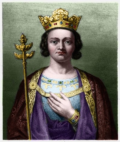 Retrato de Felipe V el Largo (1294 - 1322), Rey de Francia - en “Histoire des Francais” de Lavallee, grabado. de French School