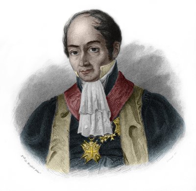 Retrato de Pierre-Francois-Hercule, Conde de Serre (1776-1824), político francés. en “LIBRO DE ORADORES” de Louis de Cormenin Timon. 1842. Colección privada. de French School