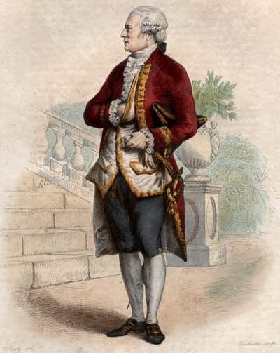 Retrato de Pierre Augustin Caron de Beaumarchais (1732-1799), relojero, inventor, músico, diplomático y escritor francés de French School