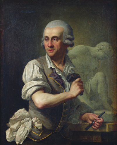 Retrato de Pierre Julien (1731-1804) trabajando, c.1770 de French School