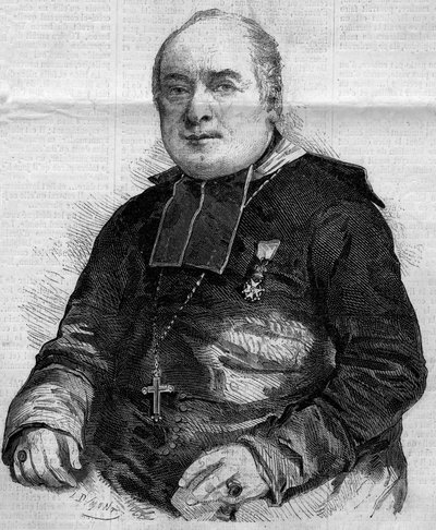 Retrato de Pierre Louis Coeur (1805-1860), obispo de Troyes. Grabado en 