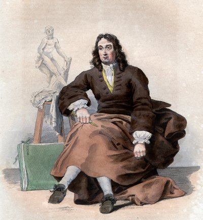 Retrato de Pierre Puget (1620-1694), pintor, escultor, arquitecto e ingeniero francés. de French School