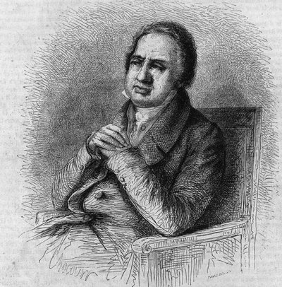Retrato de Pierre Simon Ballanche (1776-1847), escritor y filósofo francés. Grabado por Bocour en "El Magasin Pintoresco" de French School