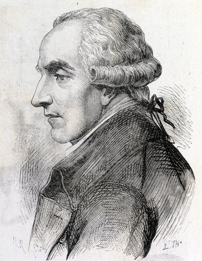 Retrato de Pierre Simon de Laplace (1747 - 1827), astrónomo, matemático y físico francés - en "Álbum de la Ciencia; científicos ilustres; Grandes descubrimientos" 1896 de French School