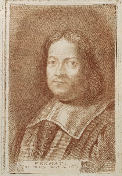 Retrato de Pierre de Fermat (1601-1665) de Histoire des Mathématiciens por Alexandre Saverien, mediados del siglo XVIII de French School