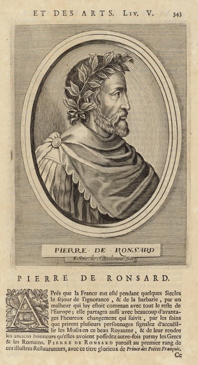 Retrato de Pierre de Ronsard de French School