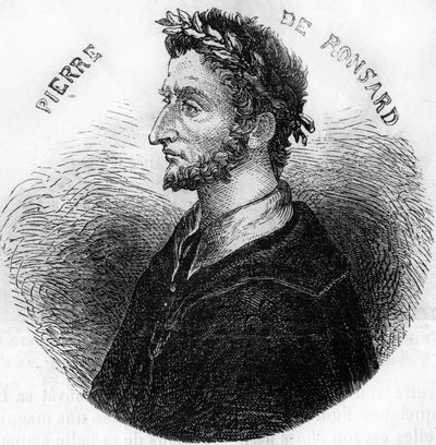 Retrato de Pierre de Ronsard, poeta (1524-1585). En “Historia Popular de Francia”, sd. circa 1885. Grabado. de French School