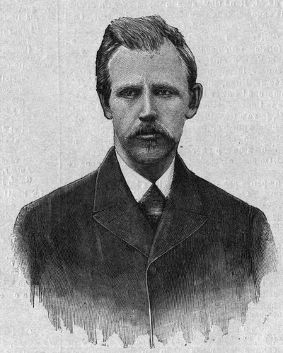 Retrato de Fridtjof Nansen (1861-1930), explorador noruego. Grabado en 