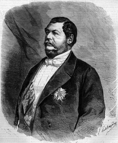 Retrato del Príncipe Lucien Murat (Napoleón Lucien Charles) (1803-1878), hijo de Joachim Murat. Grabado en 