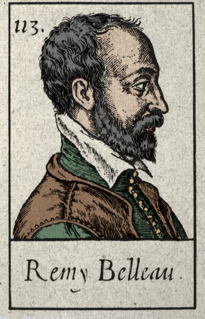 Retrato de Remy Belleau (1528-1577) poeta francés miembro del movimiento de la Pléyade. Grabado del siglo XIX. de French School