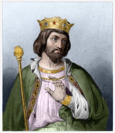 Retrato de Roberto II el Piadoso (c. 972-1031), Rey de Francia - en “Histoire des Français” por Lavallée, grabado, s.d. de French School