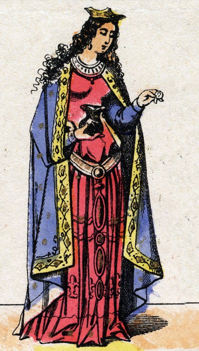 Retrato de SANTA BATHILDE Reina de Francia (fallecida en 680) esposa de Clovis II. de French School