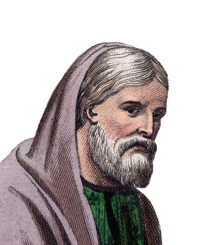 Retrato de San Gregorio de Tours (538-594), historiador francés y Obispo de Tours. de French School