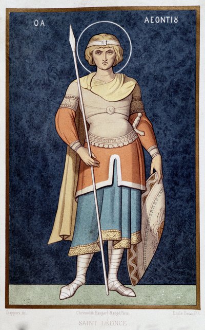 Retrato de San Leonce según Mosaico Griego siglo XI de French School