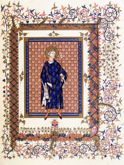 Retrato de San Luis - de miniatura del siglo XVI de French School