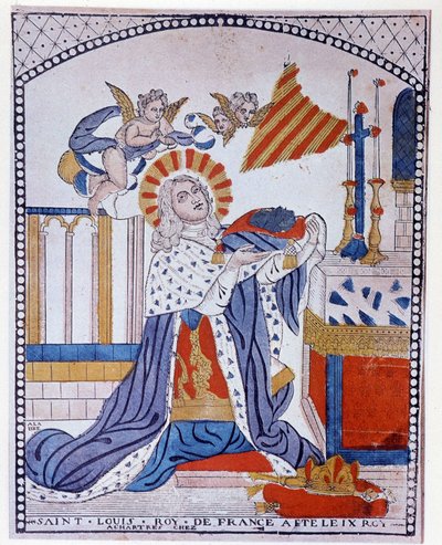 Retrato de San Luis en oración de French School