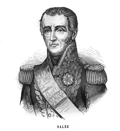 Retrato de Sylvain Charles, Conde Valee (1773-1846), mariscal de Francia. Grabado en "Les Illustrations De L
