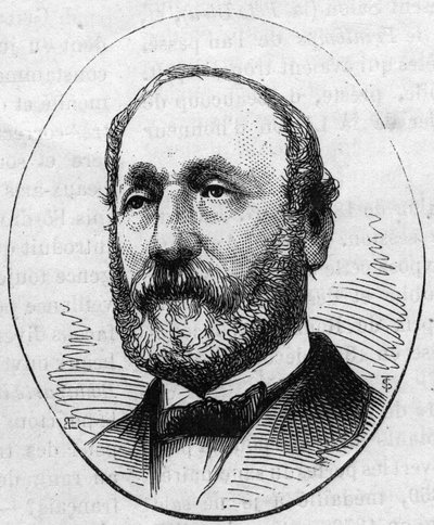 Retrato de Theodore Ballu (1817-1885), arquitecto francés. Grabado en 