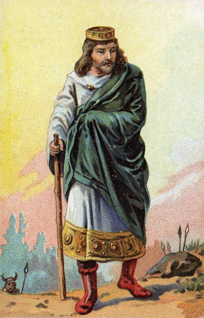 Retrato de Thierry III, rey de los francos de 673 a 691. de French School