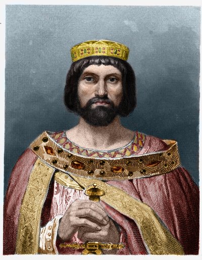Retrato de Thierry I (? - 533), Rey de Austrasia - en “Histoire des Francais” de Lavallee, grabado, sd. de French School