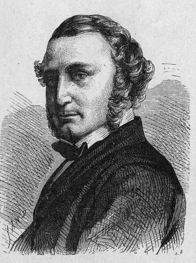 Retrato de Thomas Russell Crampton (1816 - 1888), ingeniero británico: diseñó una locomotora de alta velocidad, construyó la red hidráulica de Berlín y participó en el establecimiento del cable submarino entre Calais y Dover - en 