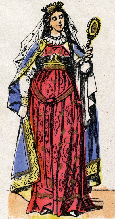 Retrato de Ultrogothe (fallecida después de 566-567) Reina de Francia y esposa de Childeberto I. de French School