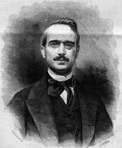 Retrato de Urbano (Urban), Conde Rattazzi (1808-1873), político italiano. Grabado en "Le Monde Illustré" n°258 del 22 de marzo de 1862. de French School