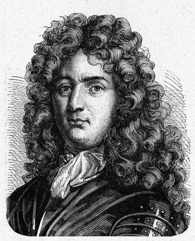Retrato de Vauban (1633 - 1707). (Sébastien Le Prestre de Vauban) (Mariscal de Francia e ingeniero militar) - en “Album de la Ciencia; científicos ilustres; Grandes descubrimientos” 1896. de French School