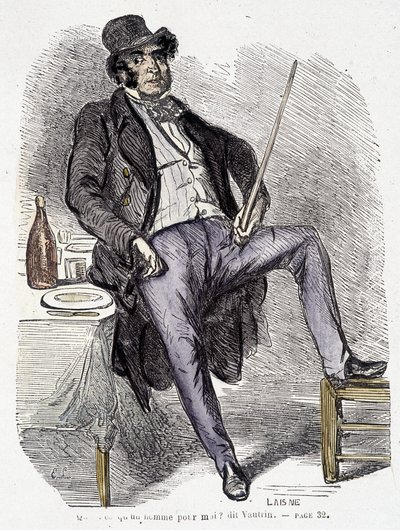Retrato de Vautrin (personaje inspirado en Vidocq) - en "Esplendores y miserias de las cortesanas" de Balzac. de French School