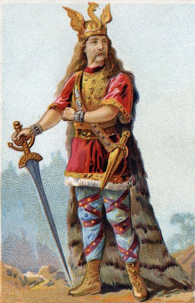 Retrato de Vercingétorix (72-46 a.C.), Rey de los Galos. Cromolitografía alrededor de 1890 de French School