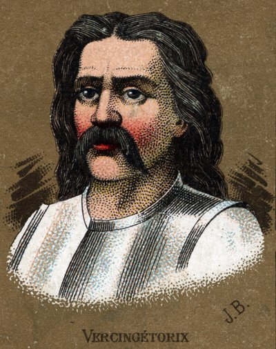Retrato de Vercingetórix (72-46 a.C.), rey de los galos. Cromolitografía ca. 1890 de French School