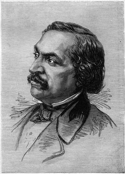Retrato de Victor Séjour (1816-1874), autor dramático francófono estadounidense. Grabado en “Le Monde Illustré” n°912 del 3 de octubre de French School