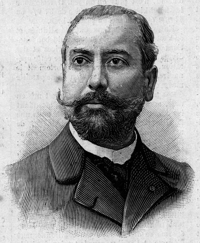 Retrato de Victor Théophile Liotard (1858-1916), farmacéutico y explorador colonial francés. Grabado en Journal des Voyages del 29 de enero de French School