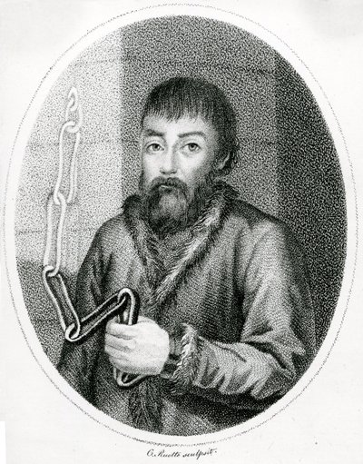 Retrato de Yemelyan Pugachev, siglo XVIII de French School