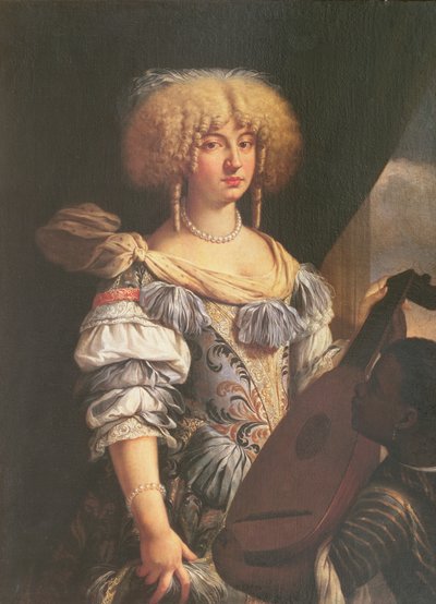 Retrato de una mujer con un paje morisco de French School