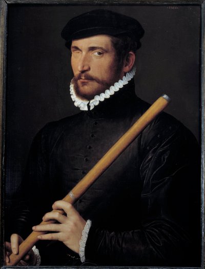 Retrato de un flautista ciego de French School
