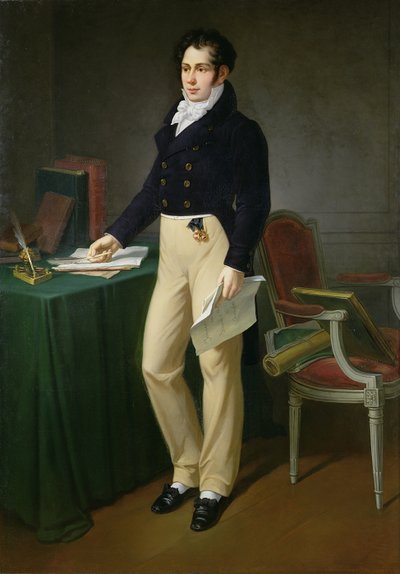 Retrato de un joven sosteniendo el Journal des Sourds-Muets et Aveugles, c.1830-40 de French School